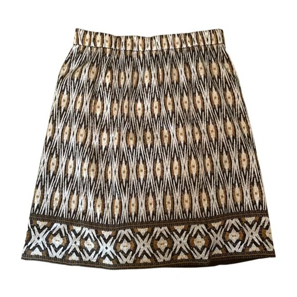 Chico's Elastic Waist Geometric Print Skirt Side Pockets Size 1 (M/8) - Picture 2 of 9